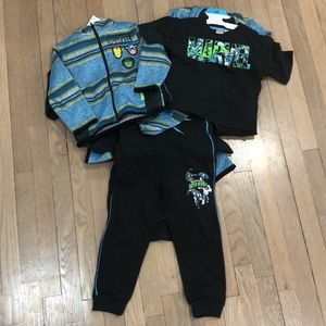 Marvel 3 piece sweater set size 3T, 4T or 5T NWT